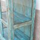 Blue wooden showcase