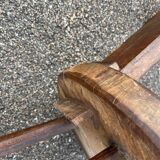 Pair of vintage Aranjou brutalist chairs in solid wood