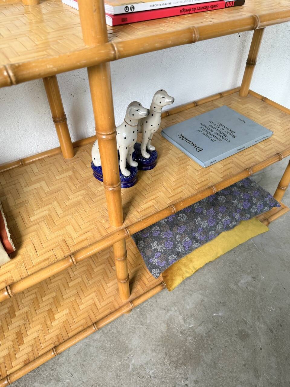 Large rattan shelf 1960