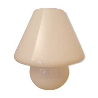 White glass mushroom lamp. Murano. 1970