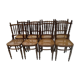 Rare suite of 8 chairs bistrot salon Fischel 1890
