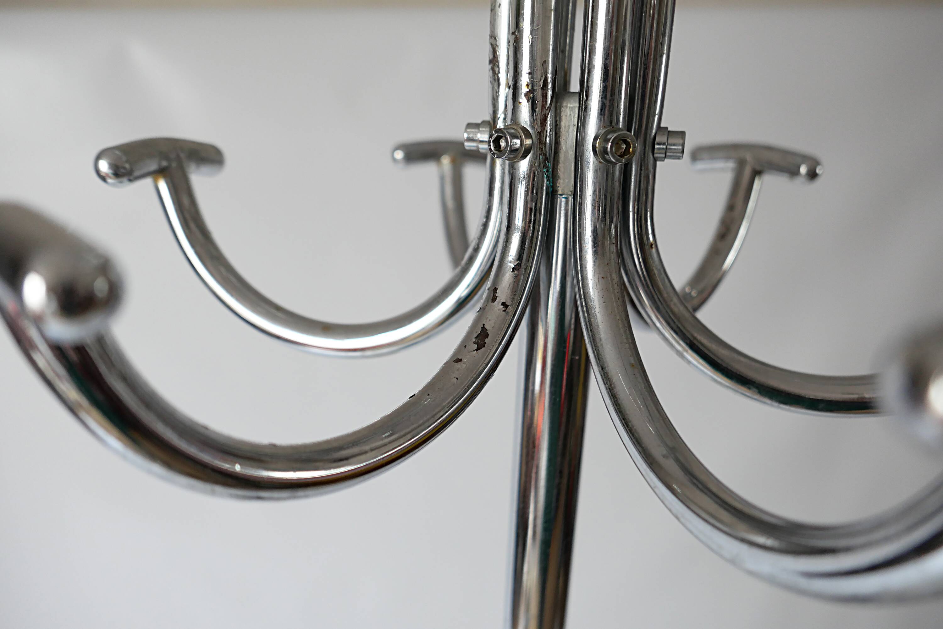 Vintage design coat rack from the 70s 1970s 1980s chrome metal