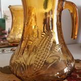 Amber glass pitcher