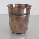Christofle "Pearls" silver-plated cup