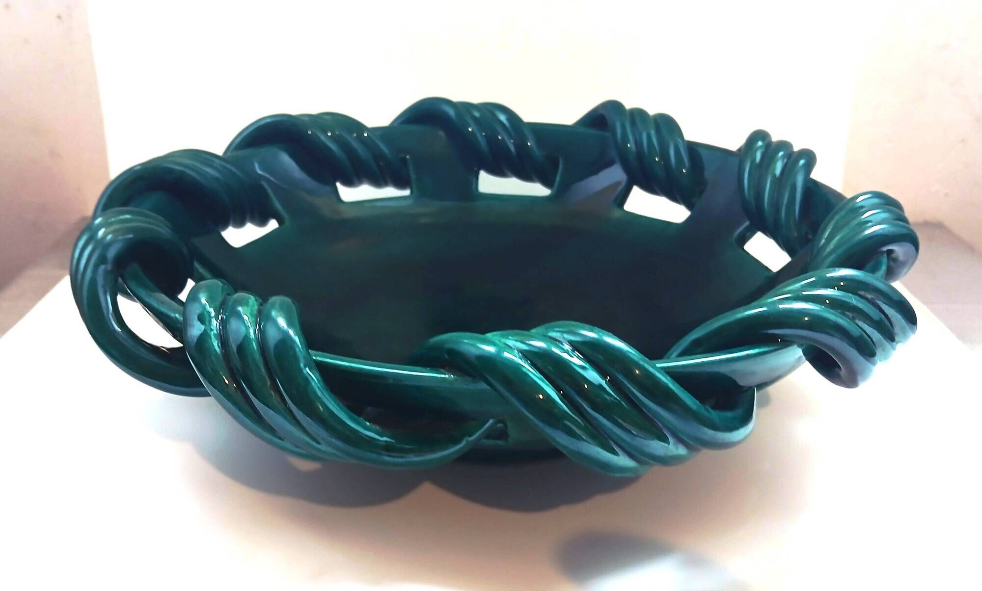 Ceramic fruit bowl from Vallauris signed YVON ROY