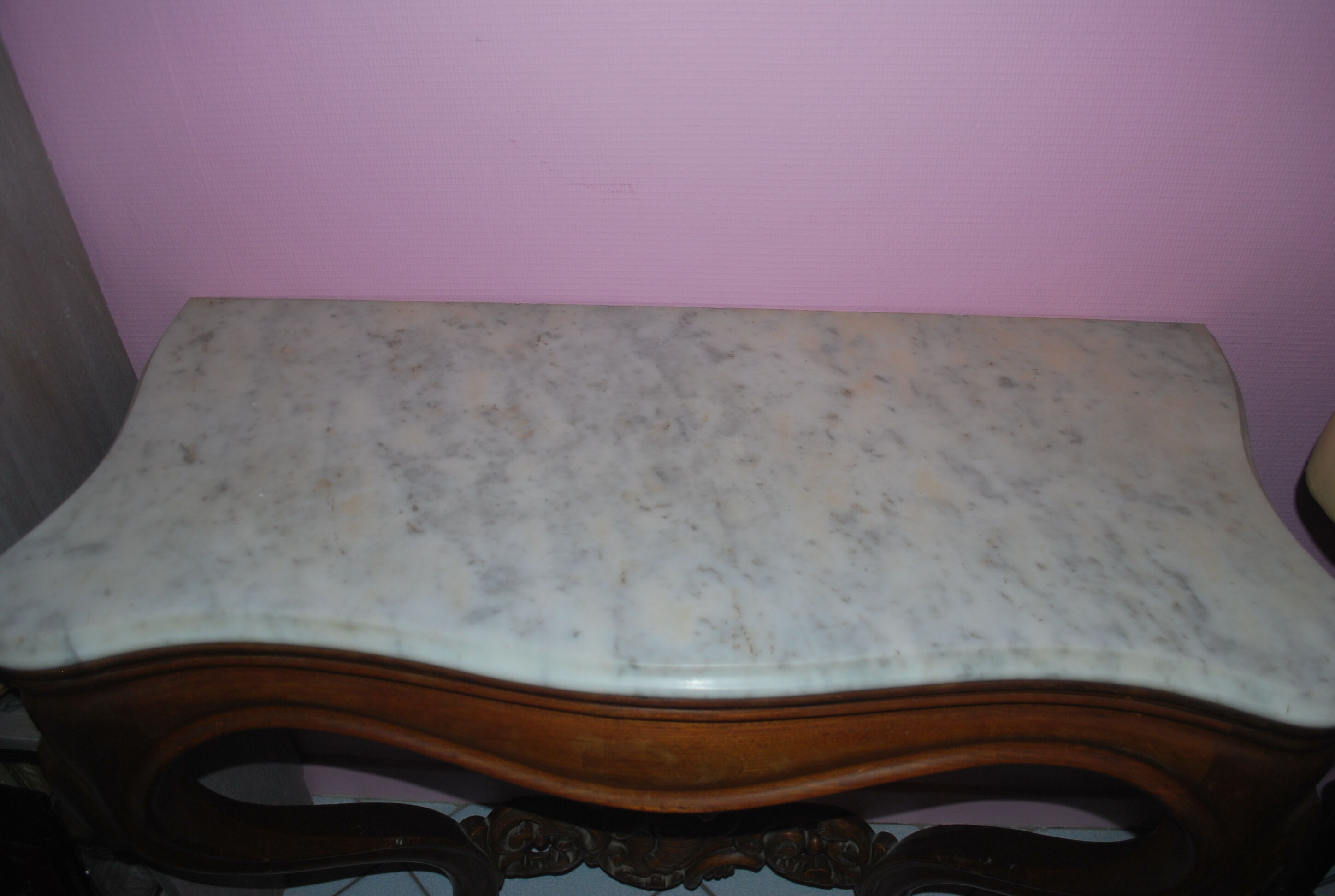 Louis XV console wood and marble
