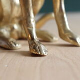 Vintage brass greyhound sitting dog from the 70s, height 25 cm