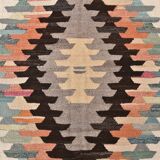 Large Woll Kilim Rug, Red Vintage Turkish kilim carpet 260x360 cm