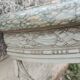 Beautiful antique wooden console with a marble top in Louis XVI style.