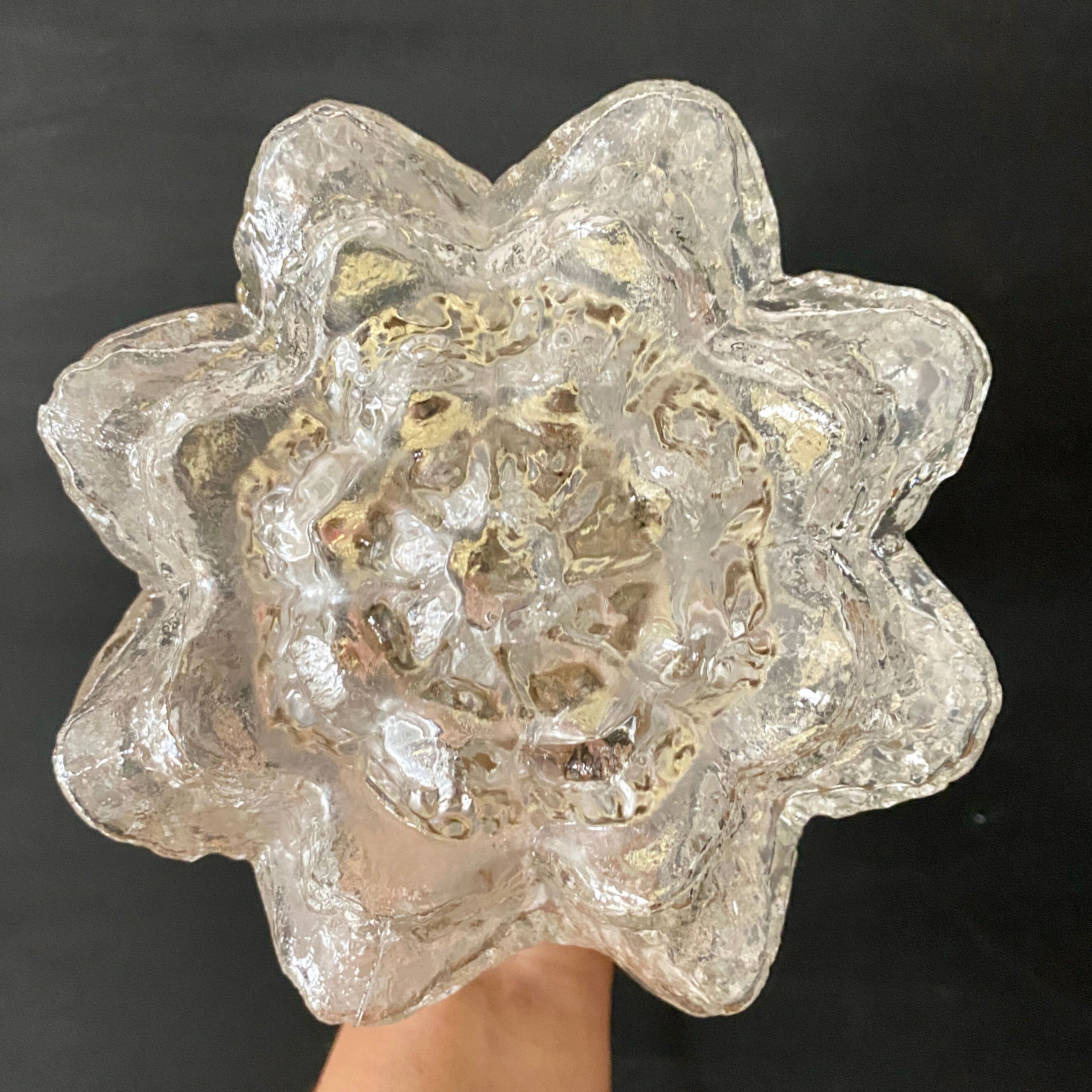Vintage glass globe wall lamp in the shape of a flower
