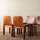 Italian Plywood Dining Chairs Attributed to Molteni, 1970s, Set of 4