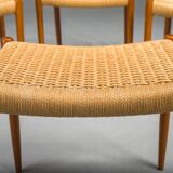 Chaises de salle à manger modèle 83 en teck par Niels Otto Møller pour J.L. Møllers, années 1960, lot de 6