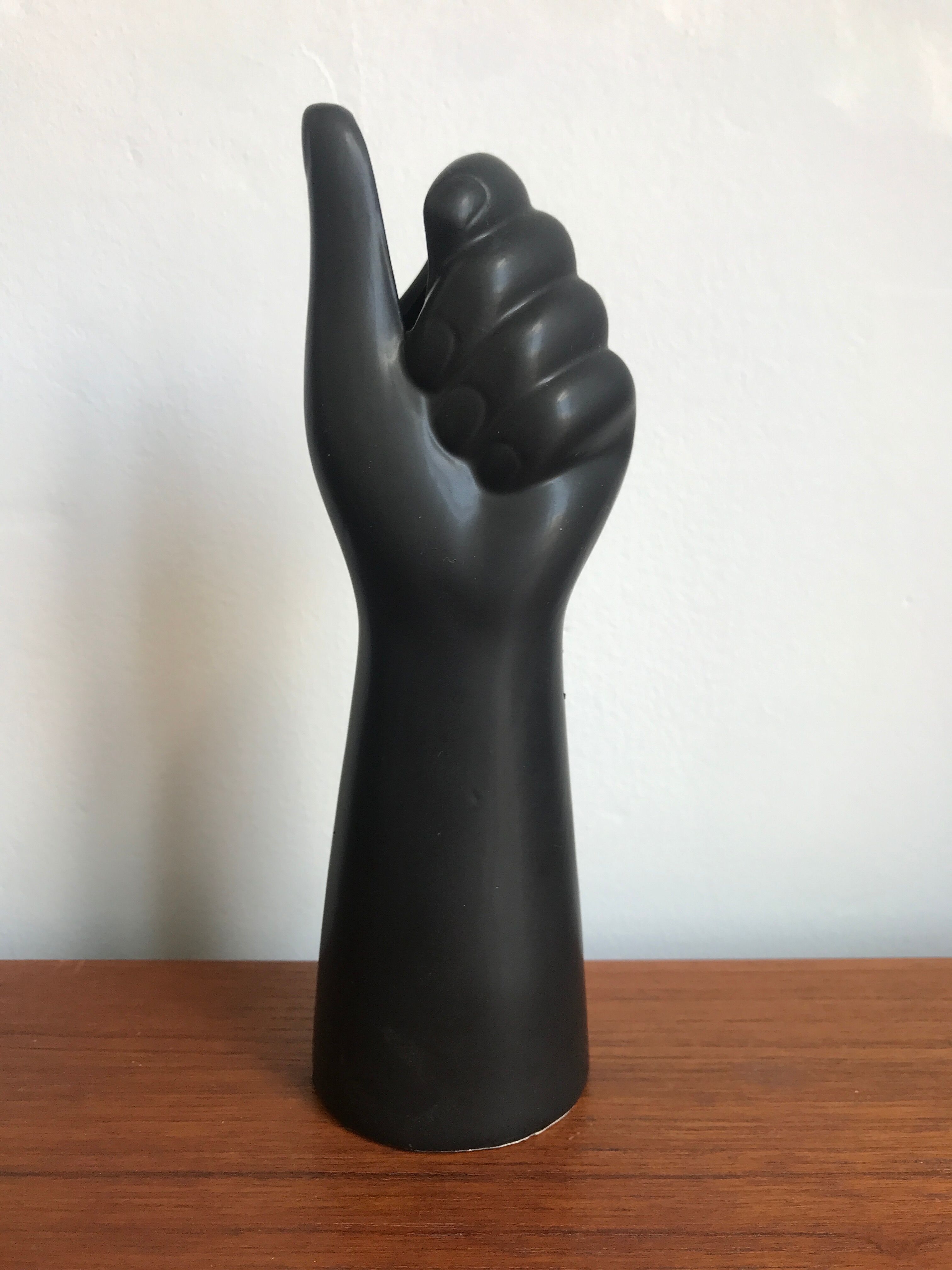 Black hand vase