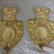 Large Baroque Style Mid-Century Brass Swedish Sconces