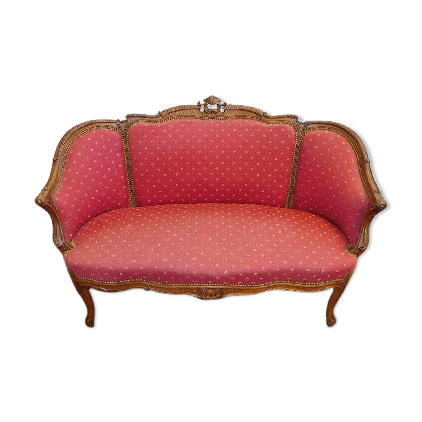 2-seater sofa bench Louis XV walnut from the 19th century