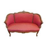2-seater sofa bench Louis XV walnut from the 19th century