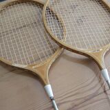 Pair of old badminton rackets