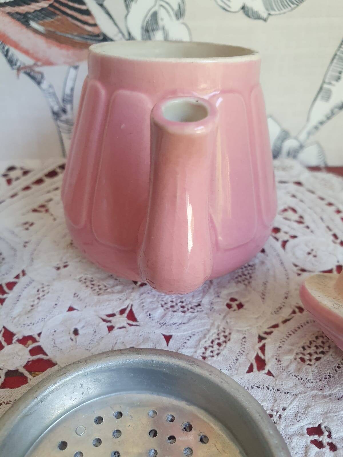 petite cafetière céramique rose