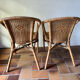 Pair of rattan armchairs, 1980s