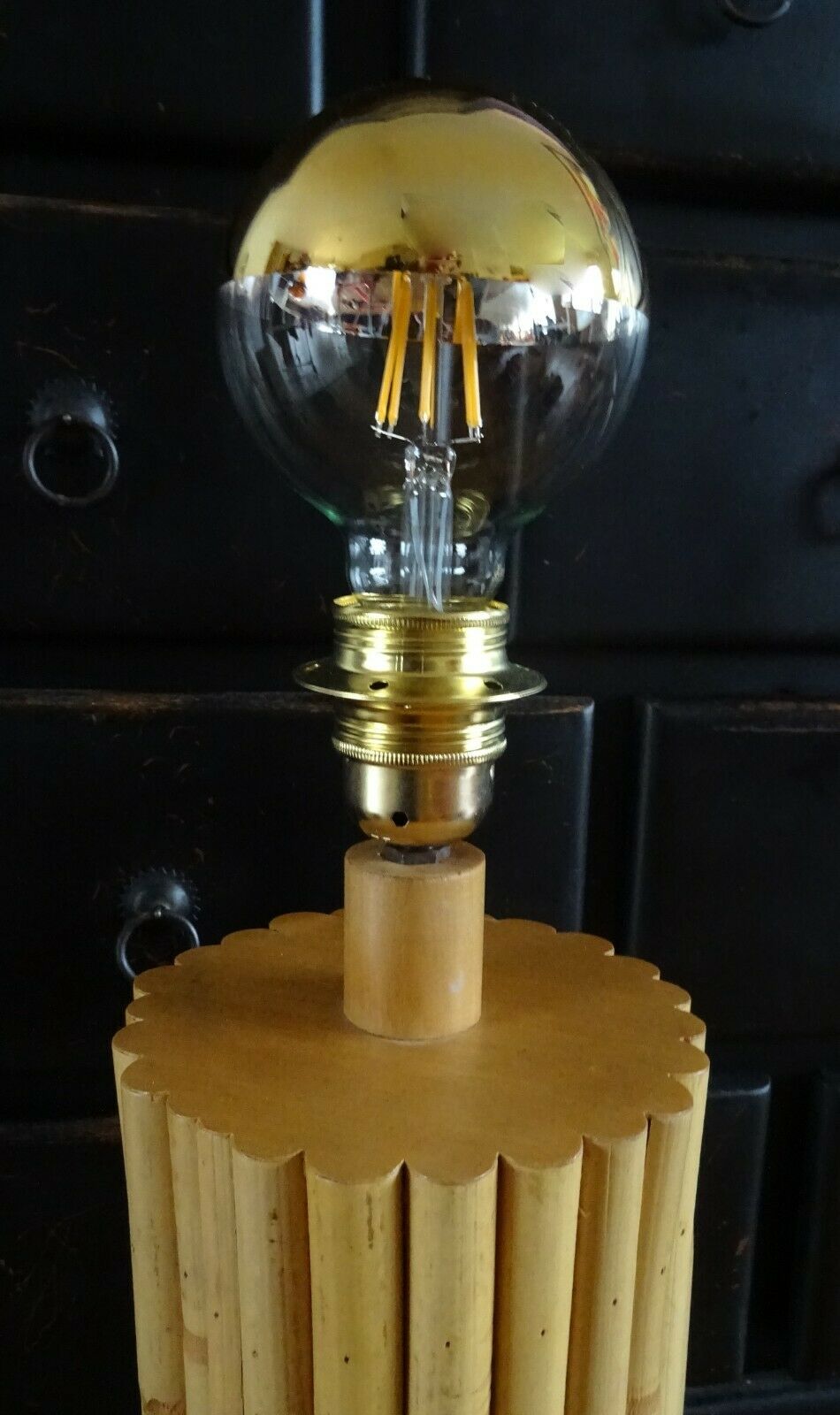 Foot of trunk lamp - vintage 1970 bamboo