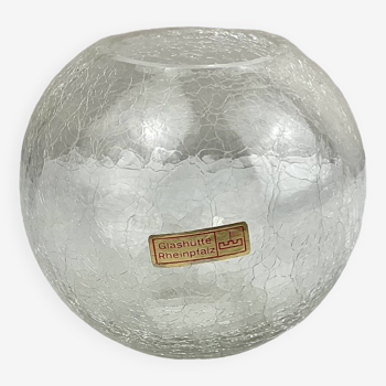 Small vintage glass ball vase Glashütte Rheinpfalz