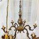 Grand lustre en bronze doré Style Louis XV à 6 bras de lumières époque XXe