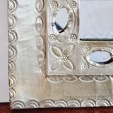 Rectangular openwork brass mirror