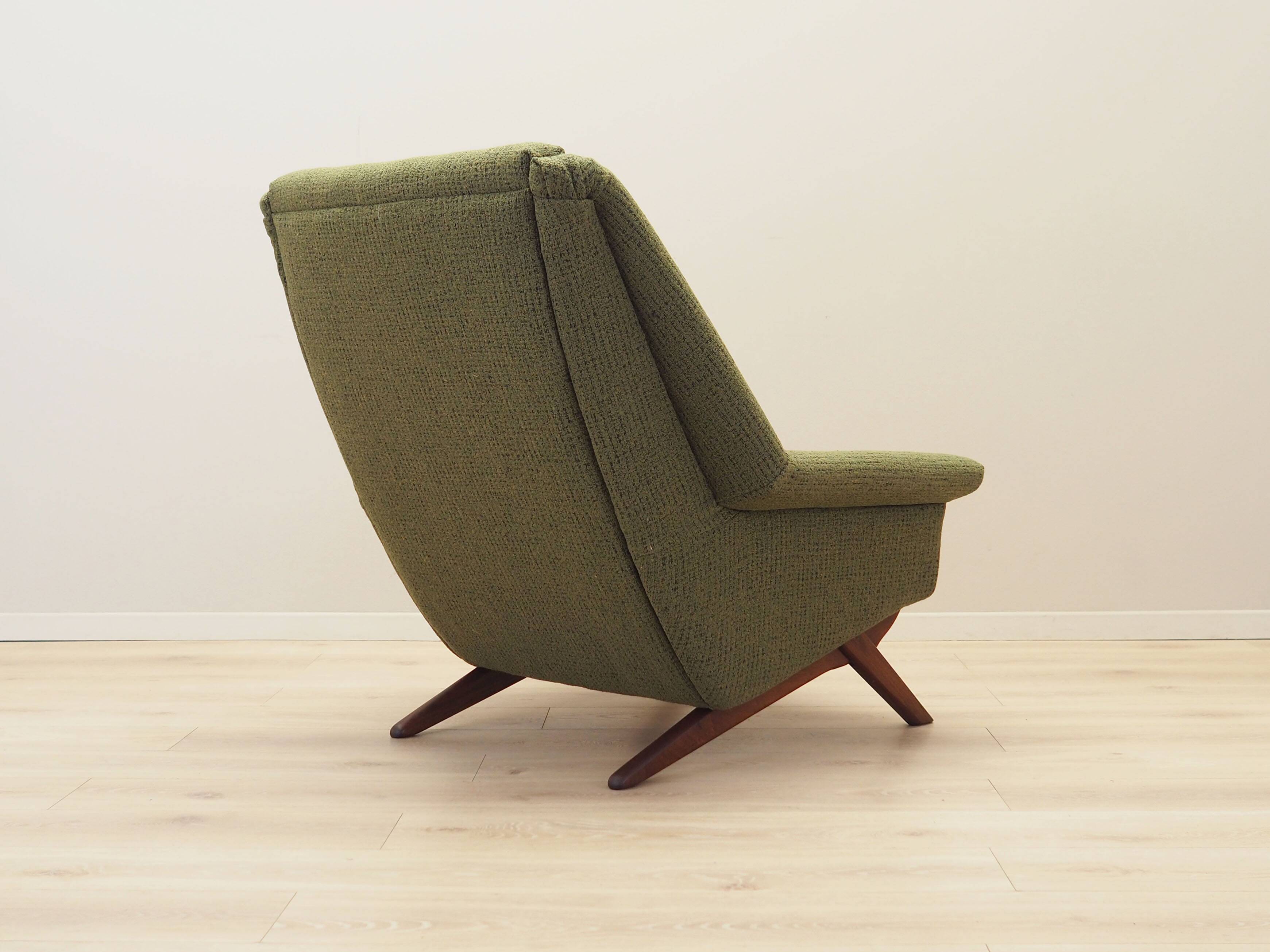 Green armchair, Danish design, 1970s, manufactured by Horsens Møbelfabrik