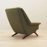 Fauteuil vert, design danois, années 1970, fabrication : Horsens Møbelfabrik