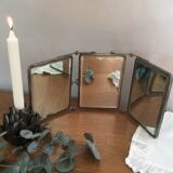 Old triptych barber mirror