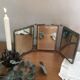 Old triptych barber mirror