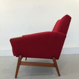 DANISH DESIGN ARMCHAIR IN WOOL & TEAK WOOD, 1970S