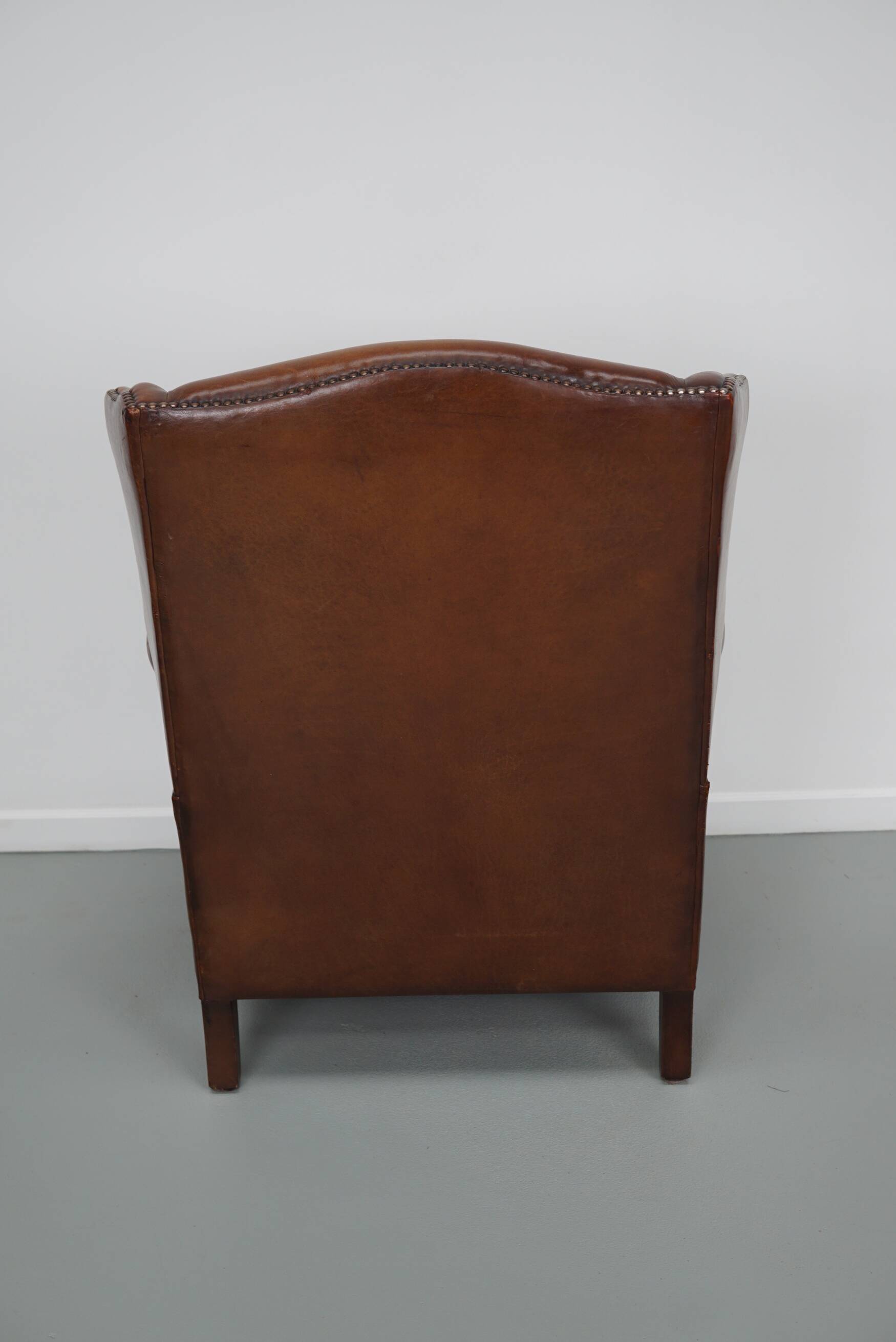 Vintage Dutch Cognac Colored Leather Club Chair