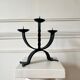 Brutalist wrought iron chandelier with three lights