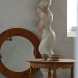 Grand antique Italian sculptural pedestal from the 18th century in twisted barley wood.