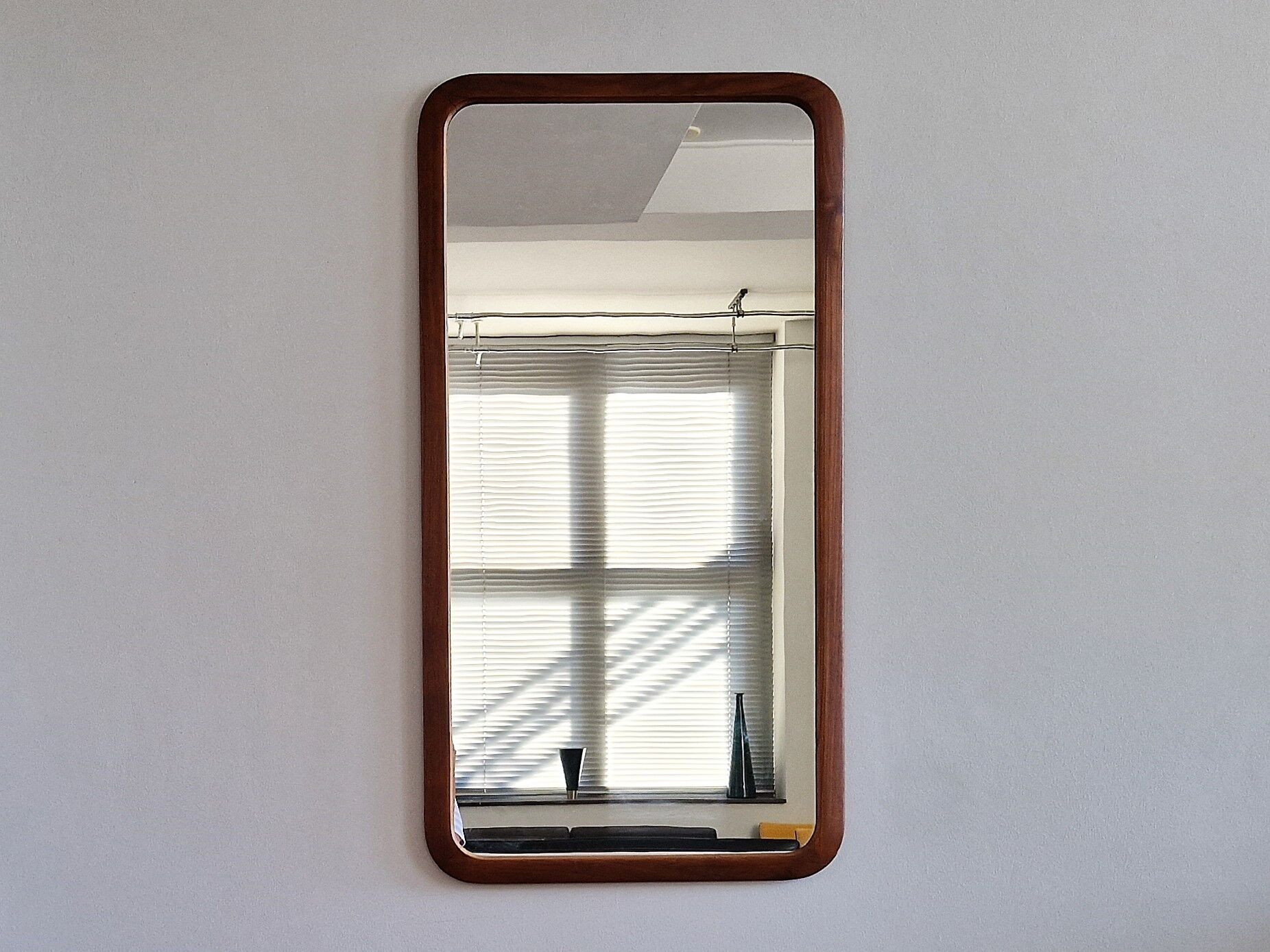 Miroir vintage en teck de grande taille, Danemark des années 1960