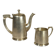 Silver-plated metal coffee pot and milk jug