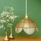 Vintage pendant light in mother-of-pearl and brass