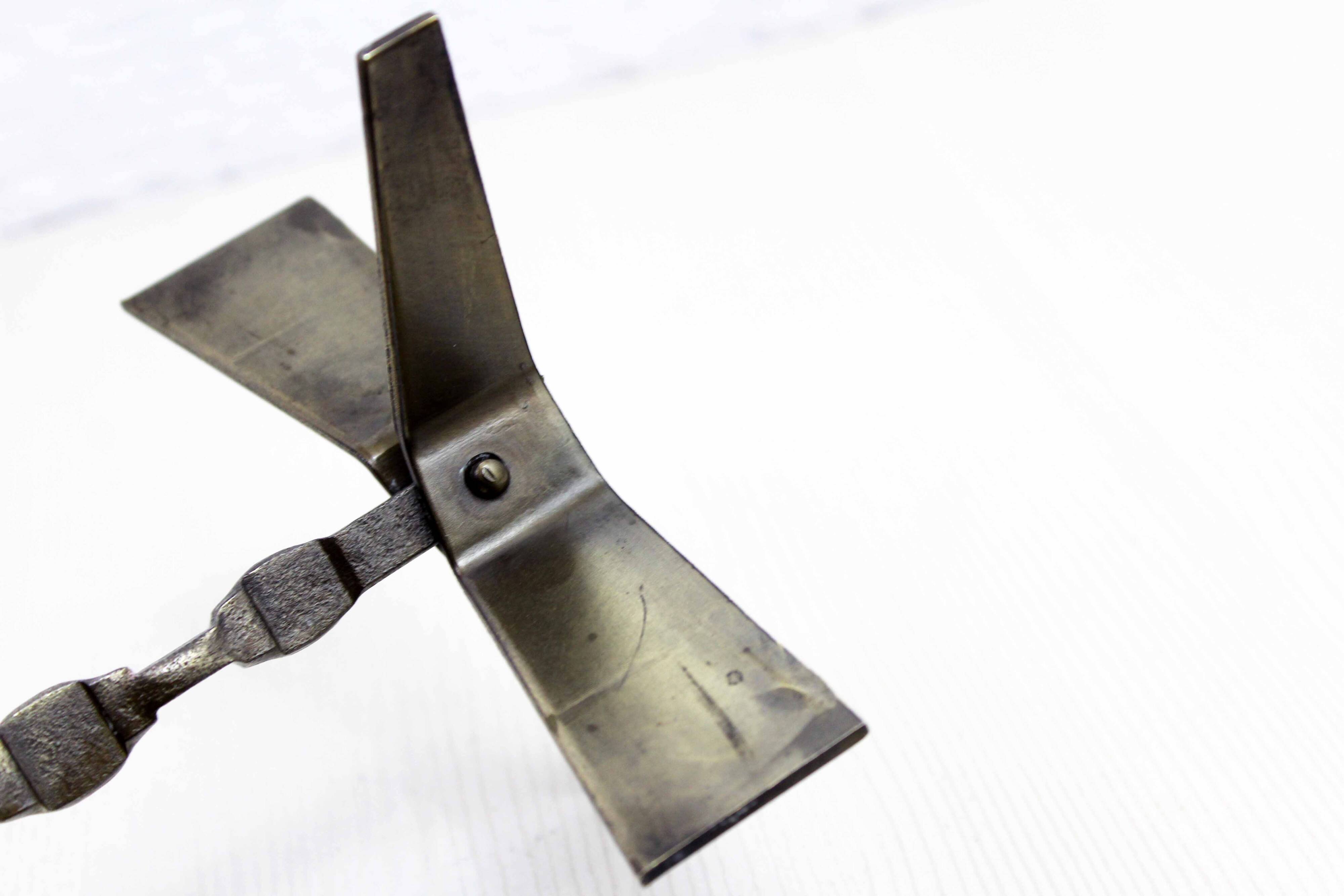 Brutalist bronze candle holder