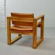 Chaise d'appoint cubique en pin et cuir cognac, design hollandais, Ate van Apeldoorn, années 70