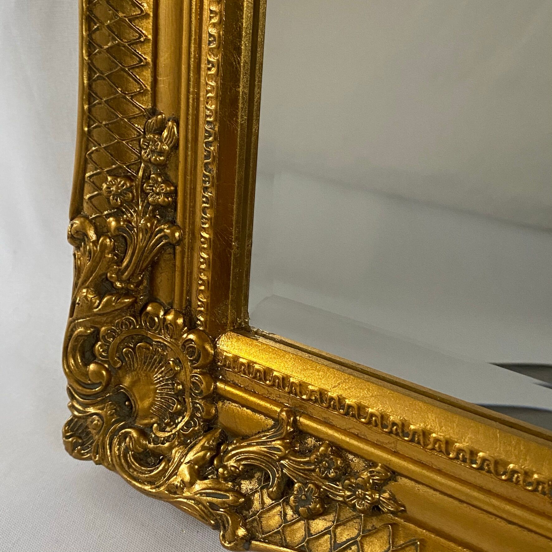 Bevelled mirror, Golden Empire style 64x54cm
