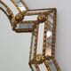 Large 20th century Venetian style trapezoidal brass and mosaic mirror