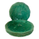 Set of 6 green earthenware dessert plates, vine leaf pattern.