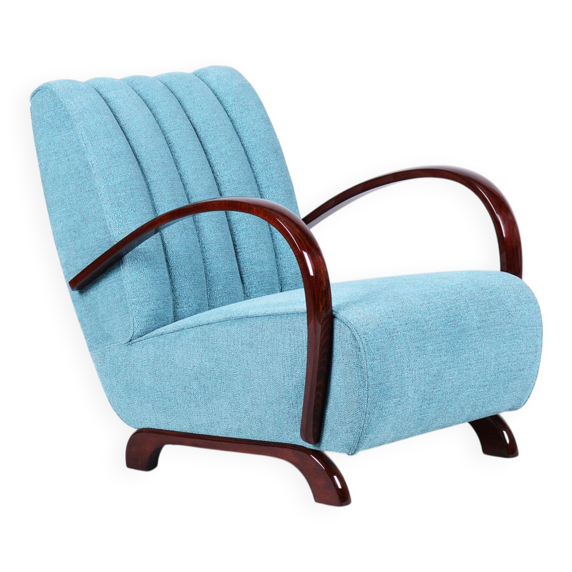 Art Deco Walnut Armchair by J. Halabala for Up Zavody, Czech, 1930s