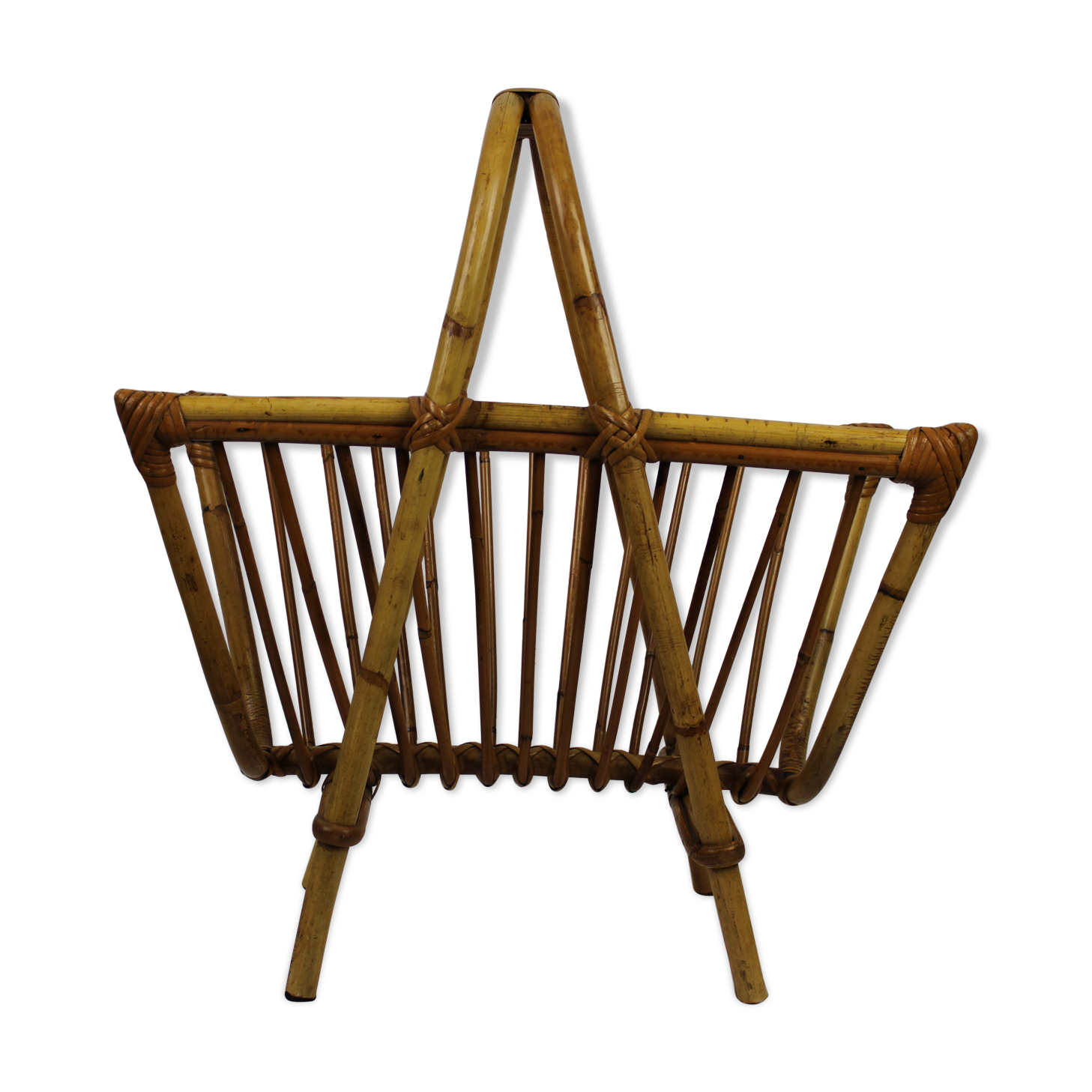 Rattan magazine holder