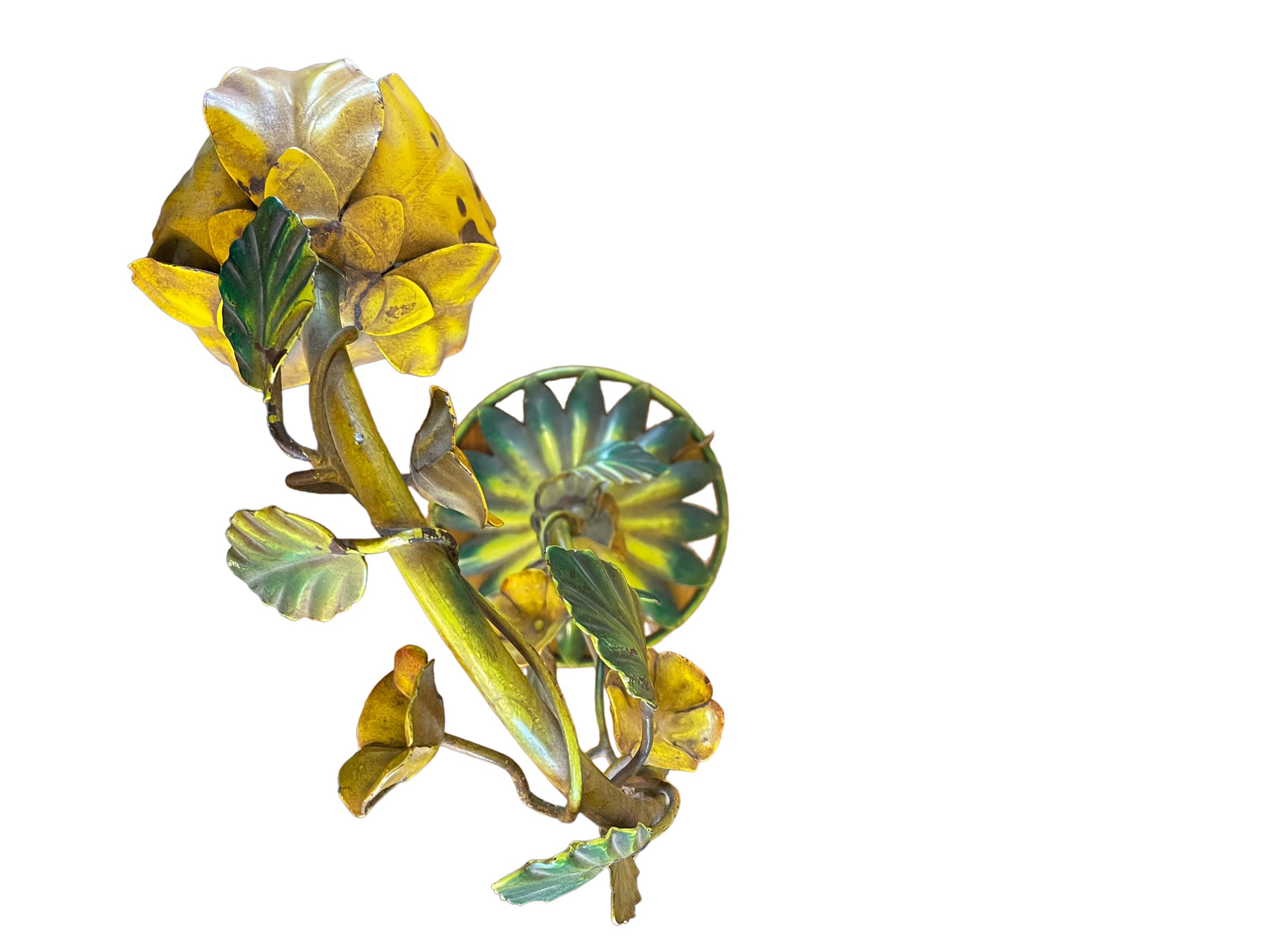 Stylized floral lamp in painted sheet