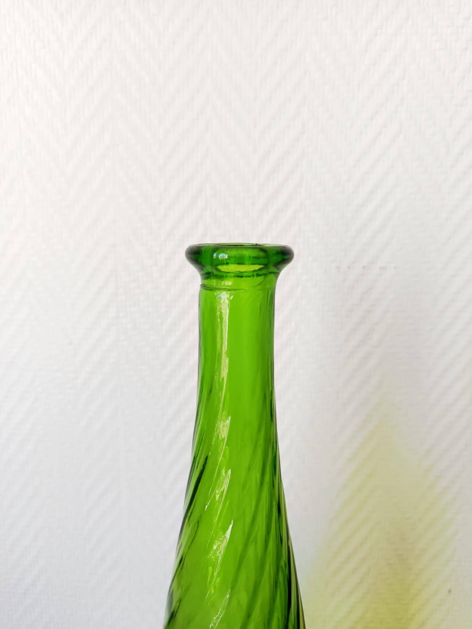 Large glass carafe from Empoli, Italy, vintage