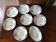 set of 7 dessert plates and 1 vintage serving dish
