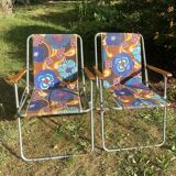 Chaises de camping pliantes années 70 , chaises de jardin terrasse