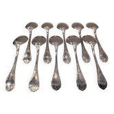 10 pelles à glace métal argenté orfèvre Christofle Marly grave HBC